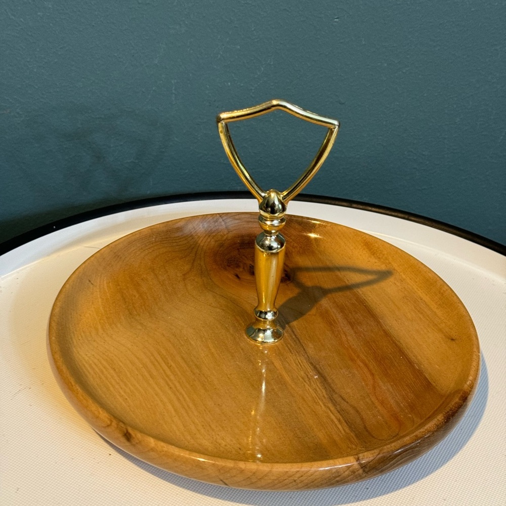 Vintage House of Myrtlewood Handled Dish Tidbit Tray Display with Handle 8”